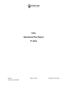 India Operational Plan Report FY 2010