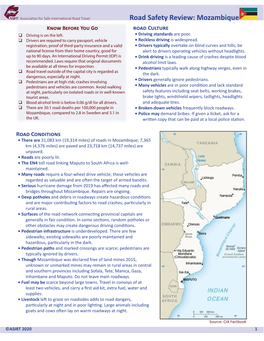 Road Safety Review: Mozambique Know Before You Go Road Culture  Driving Is on the Left