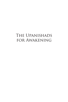 The Upanishads for Awakening