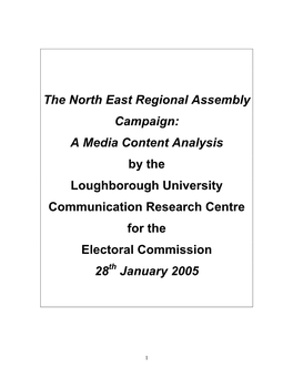 The North East Regional Assembly Campaign