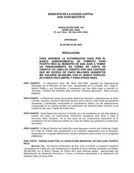 MUNICIPIO DE LA CIUDAD CAPITAL SAN JUAN BAUTISTA RESOLUCION -.:Legislatura Municipal De San Juan