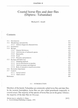 Coastal Horse Flies and Deer Flies (Diptera : Tabanidae)