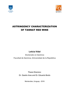 Astringency Characterization of Tannat Red Wine