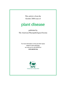 Systematics of Plant Pathogenic Fungi: Why It Matters