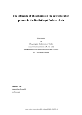 The Influence of Phosphorus on the Eutrophication Process in the Darß-Zingst Bodden Chain