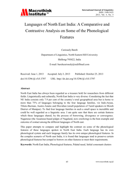 A Comparative and Contrastive Analysis on Some of the Phonological Features