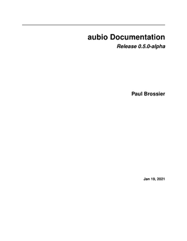 Aubio Documentation Release 0.5.0-Alpha
