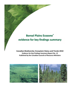 Boreal Plains Ecozone Evidence for Key Findings