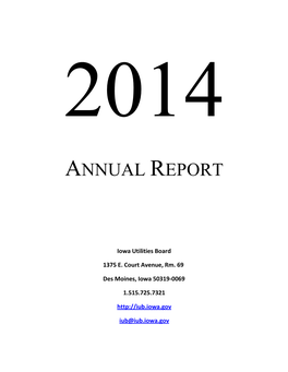 Calendar Year 2002 Annual Report of the Iowa Utilities Board