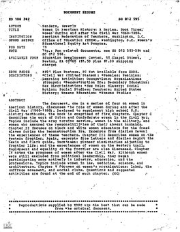 Nsanders, 8Everlv Educational Equity Act Program. 74P.: For,Relatea Documenti, See SO 012 593-594 and (Groups): *Reconstruction