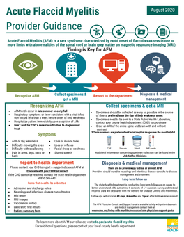 Acute Flaccid Myelitis Provider Guidance