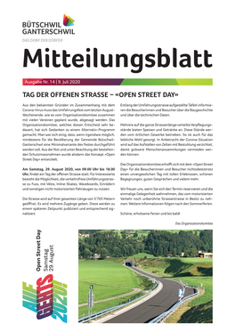 Tag Der Offenen Strasse – «Open Street Day»