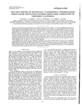 From Lower Cretaceous Hydrocarbon-Seep Carbonates of Northern California