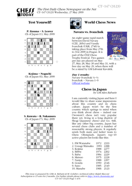 Test Yourself! World Chess News Chess in Japan CT-147 (3123)