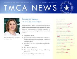 TMCA News, December 2017