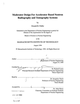 Moderator Design for Accelerator Based Neutron Radiography and Tomography Systems