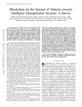 Blockchain for the Internet of Vehicles Towards Intelligent Transportation