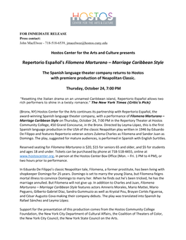 Repertorio Español's Filomena Marturano – Marriage Caribbean