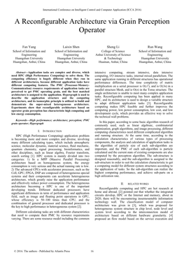 A Reconfigurable Architecture Via Grain Perception Operator