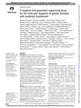 A Targeted Next-Generation Sequencing Assay for the Molecular