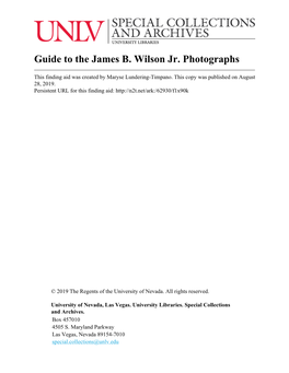 Guide to the James B. Wilson Jr. Photographs