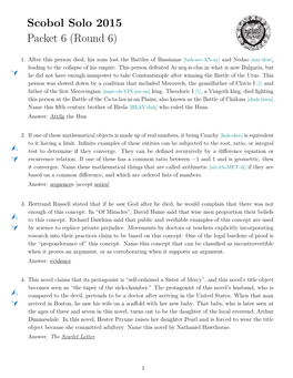 Scobol Solo 2015 Packet 6 (Round 6)