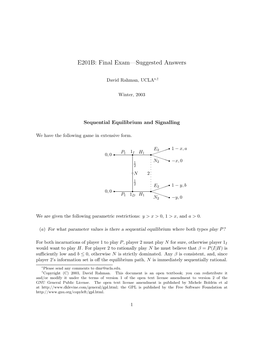 Final Exam—Suggested Answers