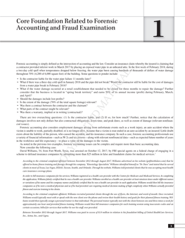 Core Foundation Related to Forensic Accounting and Fraud Examination 1
