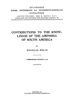 Ledge of the Amphibia of South America