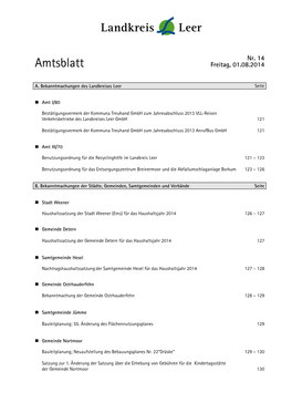 Amtsblatt Freitag, 01.08.2014