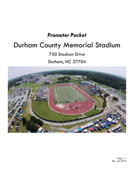 Durham County Memorial Stadium 750 Stadium Drive Durham, NC 27704