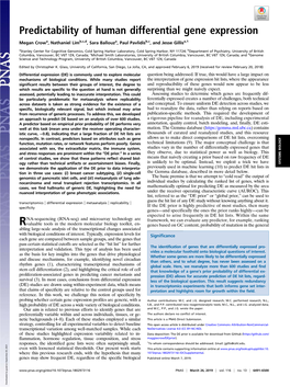 Predictability of Human Differential Gene Expression