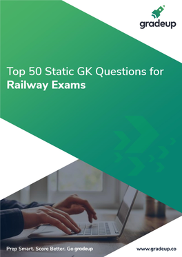 Top 50 Static GK Questions for Railway