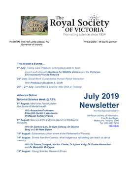 July 2019 Newsletter