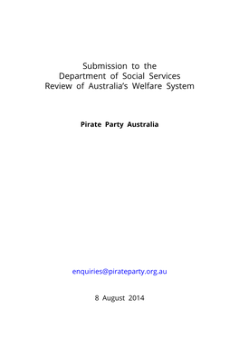 Review of Australia's Welfare System