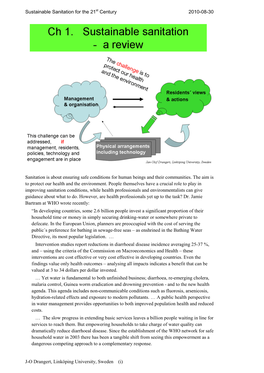 Sustainable Sanitation for the 21St Century 2010-08-30 JO Drangert