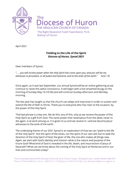 Letter from Bishop Todd