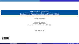 Differential Geometry Lecture 11: Tensor Bundles and Tensor Fields