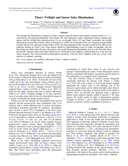 Titan's Twilight and Sunset Solar Illumination
