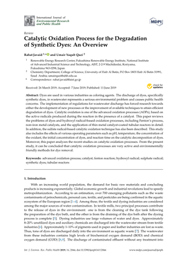 Catalytic Oxidation Process for the Degradation of Synthetic Dyes: an Overview