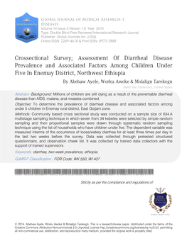 Assessment of Diarrheal Disease