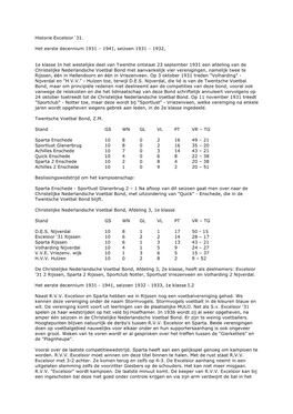 Historie Excelsior´31. Het Eerste Decennium 1931
