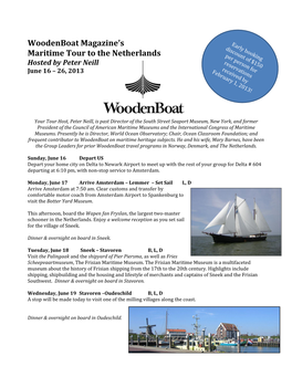 Woodenboat Magazine's Maritime Tour to the Netherlands