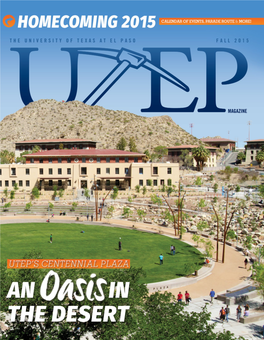 UTEP Magazine Fall 2015 I MESSAGE from the PRESIDENT