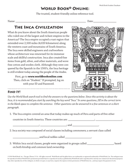 World Book® Online: the Inca Civilization