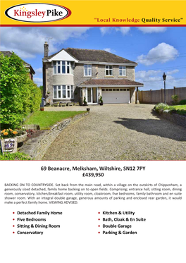 69 Beanacre, Melksham, Wiltshire, SN12 7PY £439,950