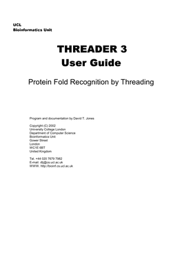 Protein Fold Recognition by Threading