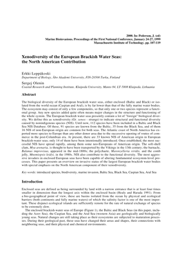 Xenodiversity of the European Brackish Water Seas: the North American Contribution