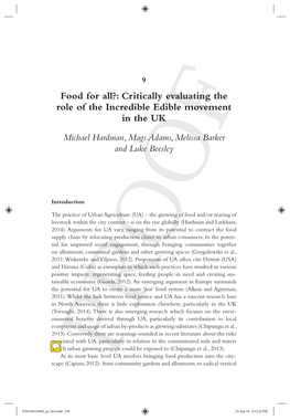 Food for All? : Critically Evaluating the Role of the Incredible Edible Movement in the UK
