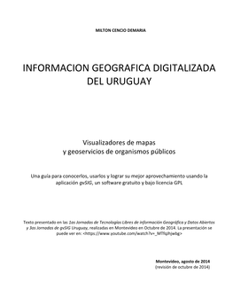 Informacion Geografica Digitalizada Del Uruguay